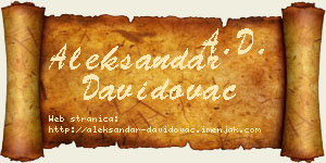 Aleksandar Davidovac vizit kartica